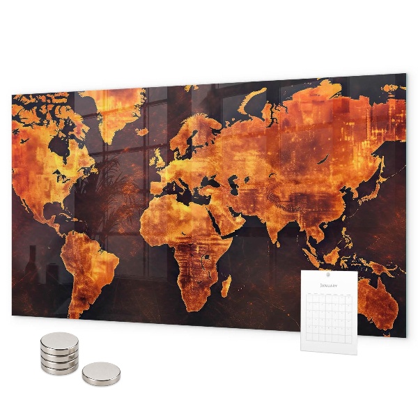 Tableau magnétique mural Carte du monde