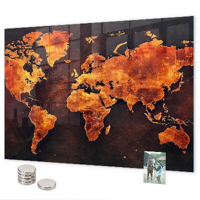 Tableau magnétique mural Carte du monde