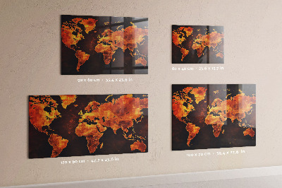 Tableau magnétique mural Carte du monde