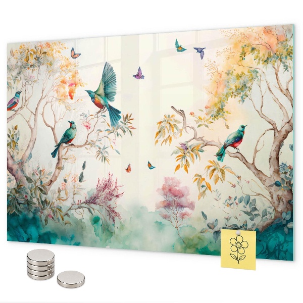 Tableau magnétique Fleurs, oiseaux, nature