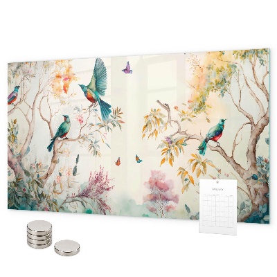 Tableau magnétique Fleurs, oiseaux, nature
