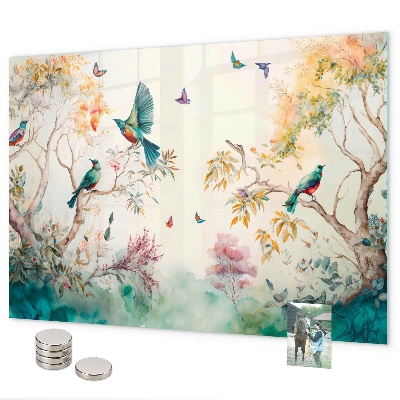 Tableau magnétique Fleurs, oiseaux, nature