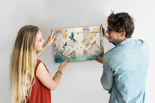 Tableau magnétique Fleurs, oiseaux, nature