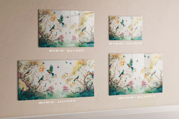 Tableau magnétique Fleurs, oiseaux, nature