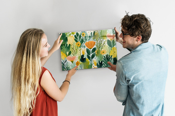 Tableau magnétique Fleurs à l'aquarelle