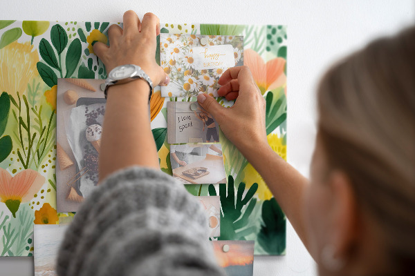 Tableau magnétique Fleurs à l'aquarelle