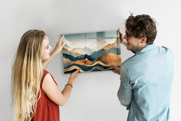 Tableau magnétique mural paysage de montagne