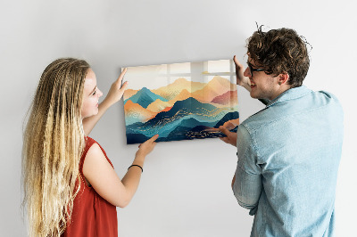 Tableau magnétique paysage de montagne