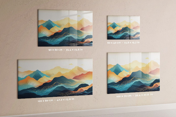 Tableau magnétique paysage de montagne