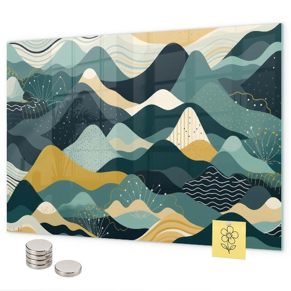Tableau magnétique mural Montagnes illustratives