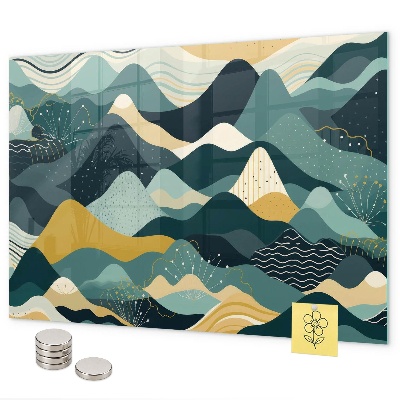 Tableau magnétique mural Montagnes illustratives