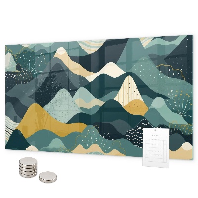 Tableau magnétique mural Montagnes illustratives