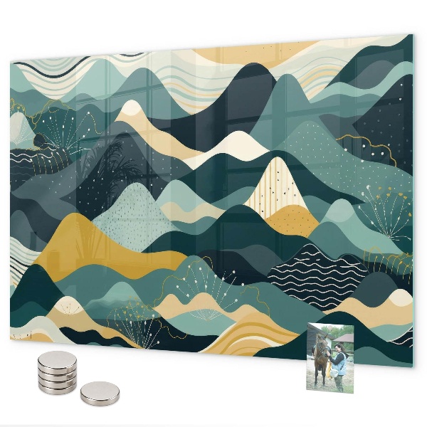 Tableau magnétique mural Montagnes illustratives