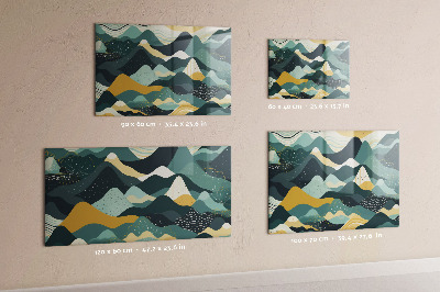 Tableau magnétique mural Montagnes illustratives