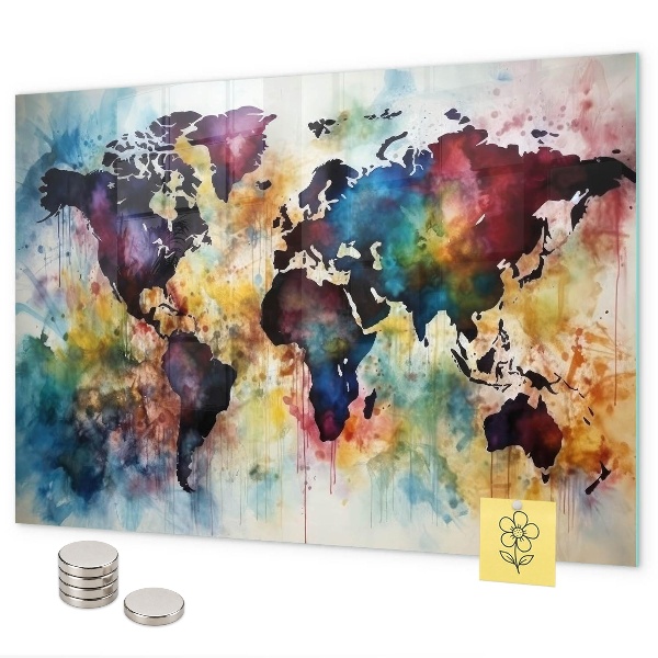 Tableau magnétique Carte à l'aquarelle
