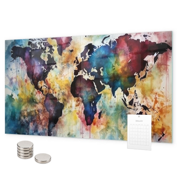 Tableau magnétique Carte à l'aquarelle