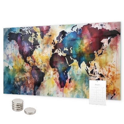 Tableau magnétique Carte à l'aquarelle