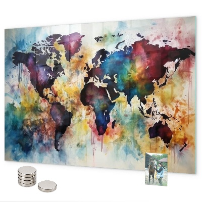 Tableau magnétique Carte à l'aquarelle