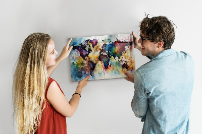 Tableau magnétique Carte à l'aquarelle