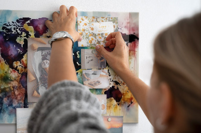 Tableau magnétique Carte à l'aquarelle