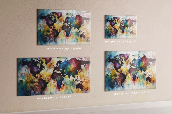 Tableau magnétique Carte à l'aquarelle