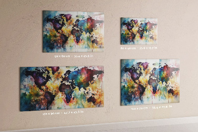 Tableau magnétique Carte à l'aquarelle