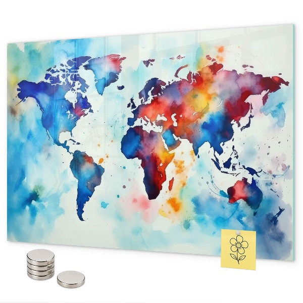 Tableau magnétique Carte peinte