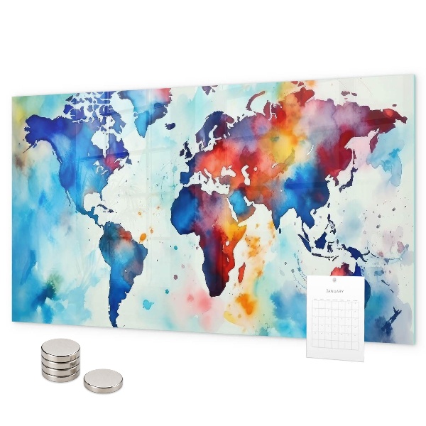 Tableau magnétique Carte peinte