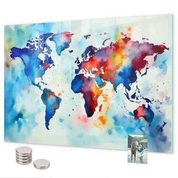 Tableau magnétique Carte peinte