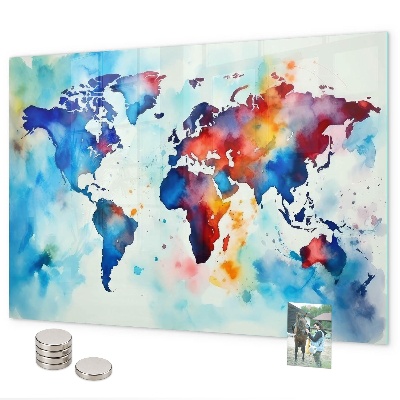 Tableau magnétique Carte peinte