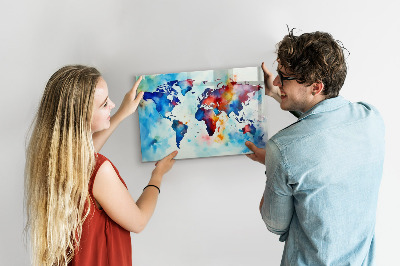 Tableau magnétique Carte peinte