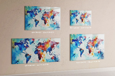 Tableau magnétique Carte peinte