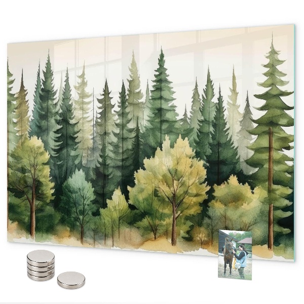 Tableau magnétique paysage forestier