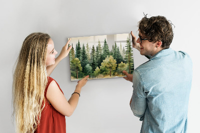 Tableau magnétique paysage forestier