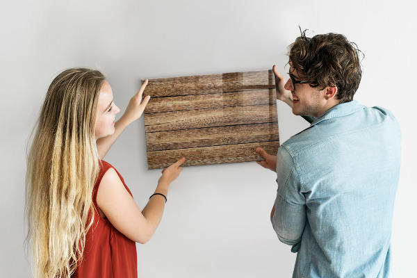Tableau magnétique mural planches de bois