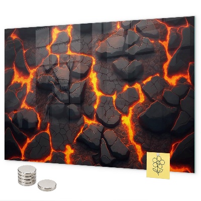 Tableau magnétique mural volcan de lave