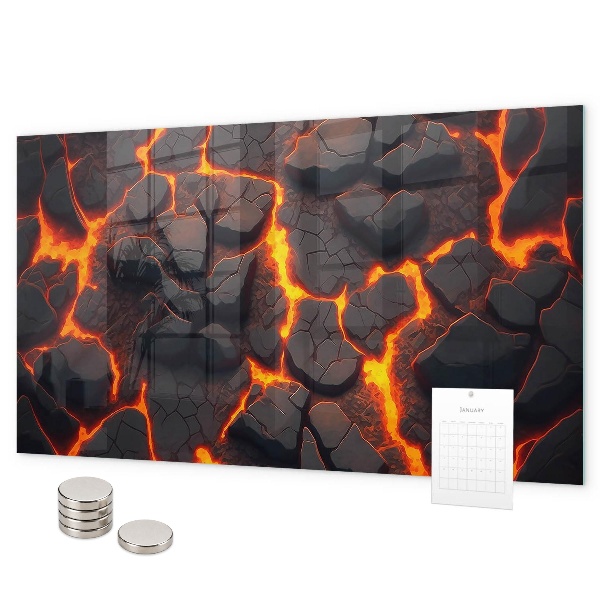 Tableau magnétique mural volcan de lave