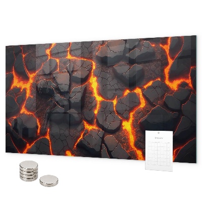 Tableau magnétique mural volcan de lave