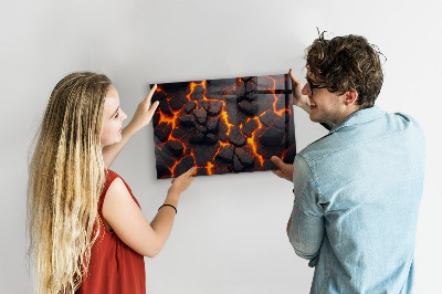 Tableau magnétique mural volcan de lave