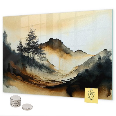 Tableau magnétique paysage abstrait