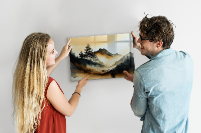 Tableau magnétique paysage abstrait