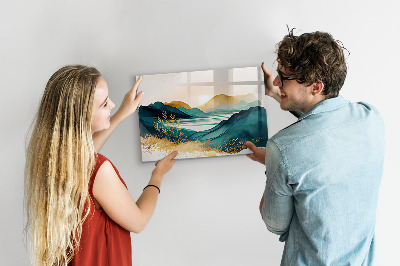 Tableau magnétique mural paysage de montagne