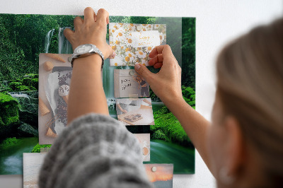 Tableau magnétique mural Cascade au milieu de la mousse