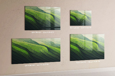 Tableau magnétique champs verts abstraits