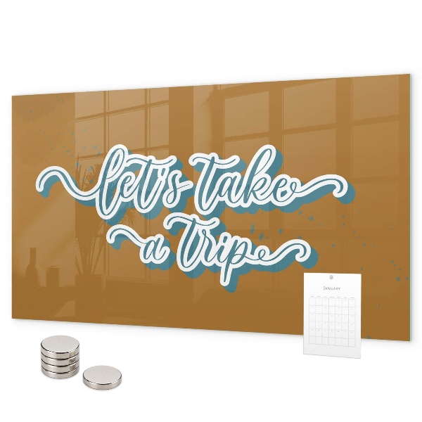 Tableau magnétique mural Partons en voyage