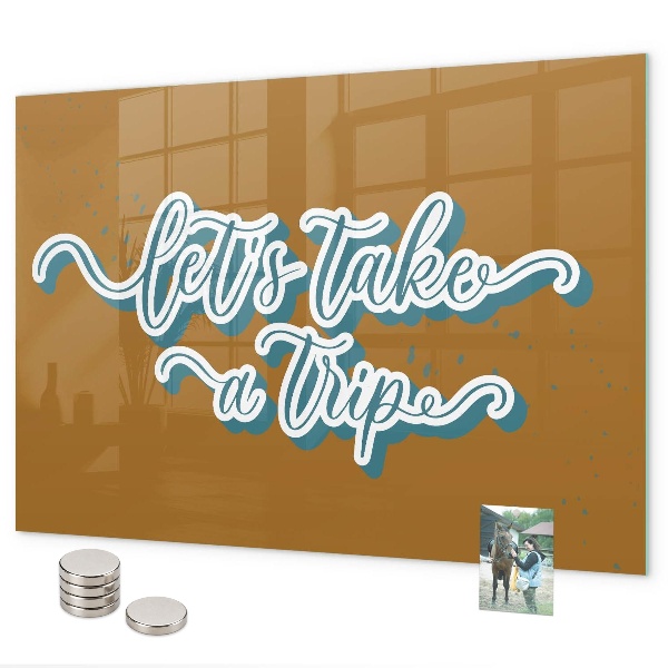 Tableau magnétique mural Partons en voyage