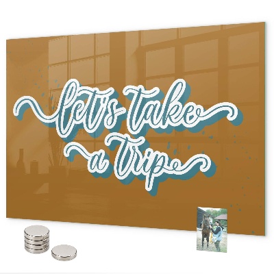 Tableau magnétique mural Partons en voyage