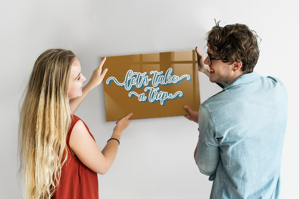 Tableau magnétique mural Partons en voyage