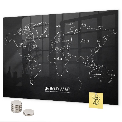 Tableau magnétique Pays sur la carte du monde