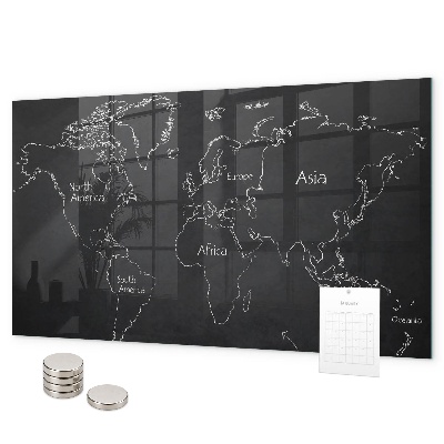 Tableau magnétique Pays sur la carte du monde